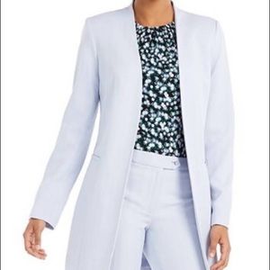 Calvin Klein Modern Fit Blazer in sky blue (Zen) with a herringbone pattern.